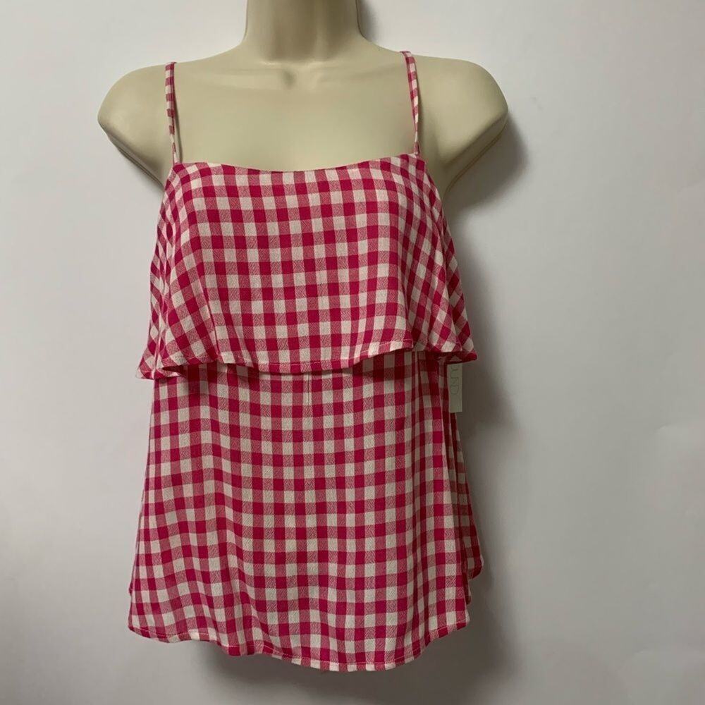NWT ABOUND PINK MAGENTA CHECKERED TOP SIZE…